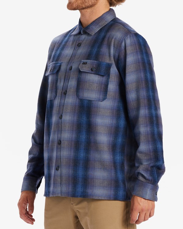 Billabong Offshore Jacquard Flannel Shirt Tmavě Blankyt | LPOSZG-201