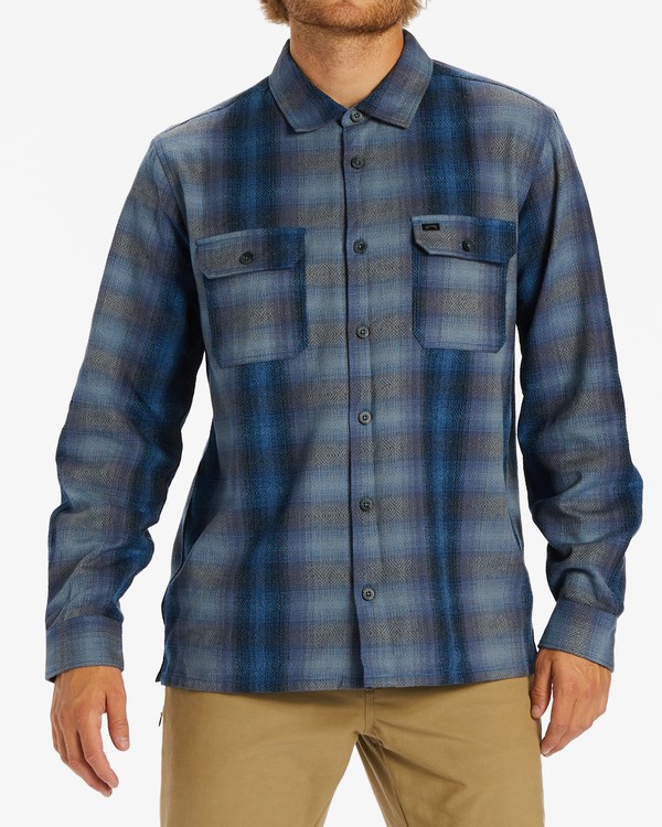 Billabong Offshore Jacquard Flannel Shirt Tmavě Blankyt | LPOSZG-201