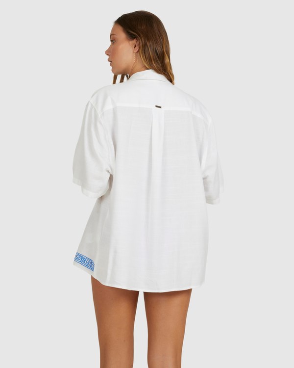 Billabong On Vacation Oversized Button-Down Shirt Bílé | YPBJNS-590
