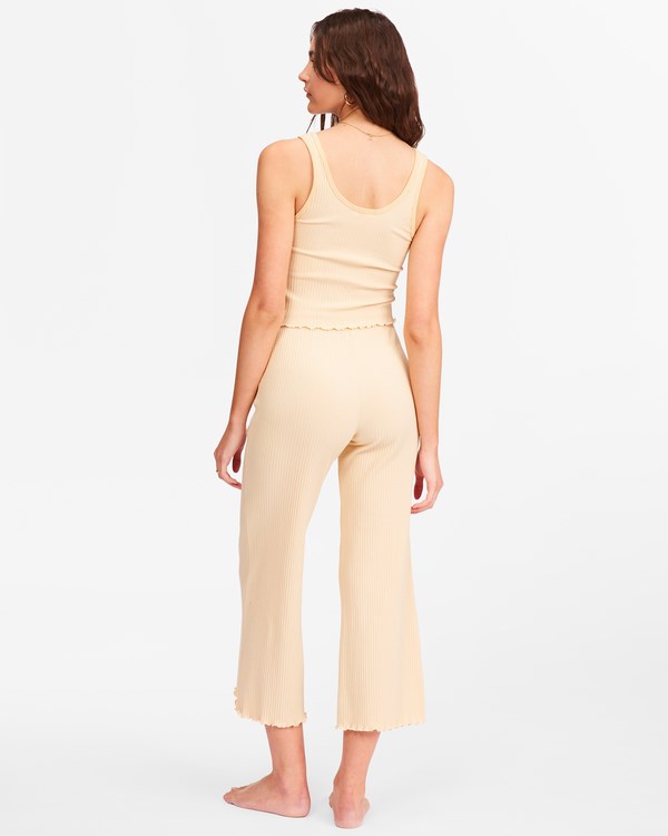 Billabong Out And About High-Waisted Knit Pants Desert Sand | HMVWCL-906