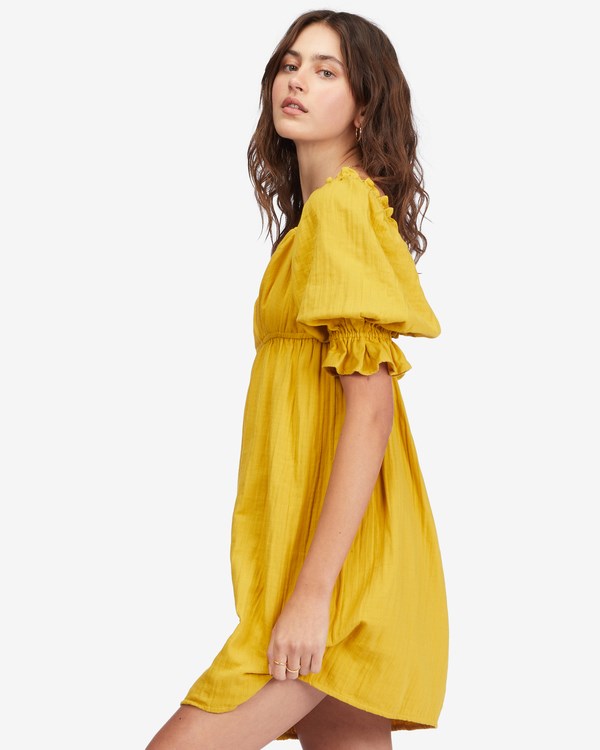 Billabong Perfect Paradise Babydoll Šaty Golden Touch | YRNWOC-802