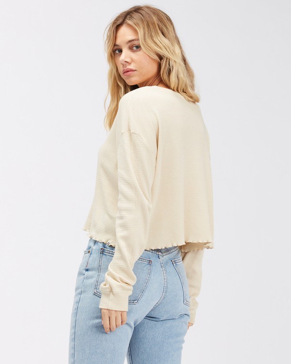 Billabong Pick Me Up Waffle Knit Long Sleeve Top Bílé | WAESNY-952