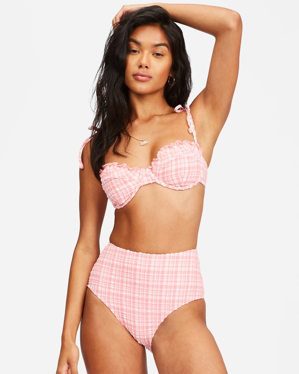 Billabong Pink Tide Ruffle Underwire Bikiny Top Růžové | VMJPAG-103