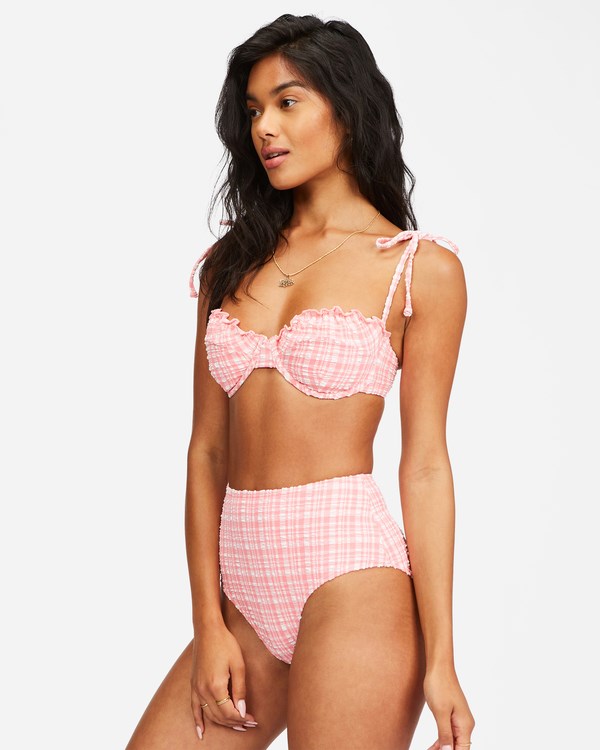 Billabong Pink Tide Ruffle Underwire Bikiny Top Růžové | VMJPAG-103