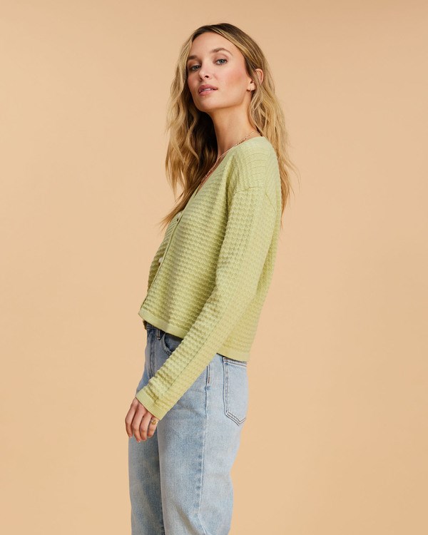 Billabong Point Her Out Cropped Cardigan Svetrové Agave | XJMCQR-628