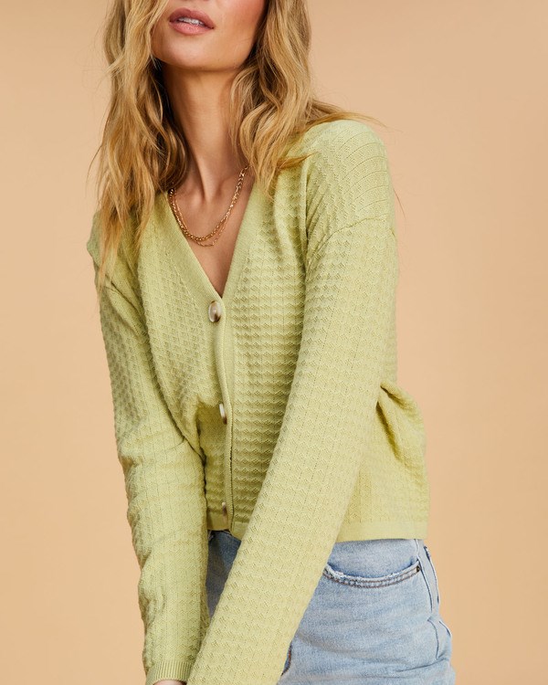 Billabong Point Her Out Cropped Cardigan Svetrové Agave | XJMCQR-628