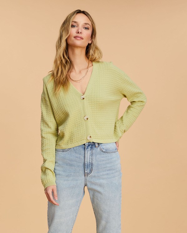 Billabong Point Her Out Cropped Cardigan Svetrové Agave | XJMCQR-628