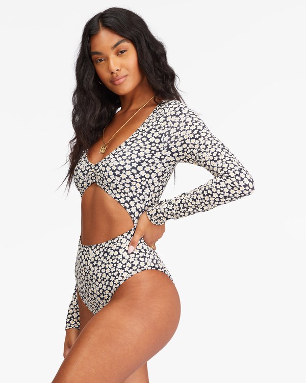 Billabong Pretty Daze Long Sleeve Swimsuit Černé | ZCJIGH-859