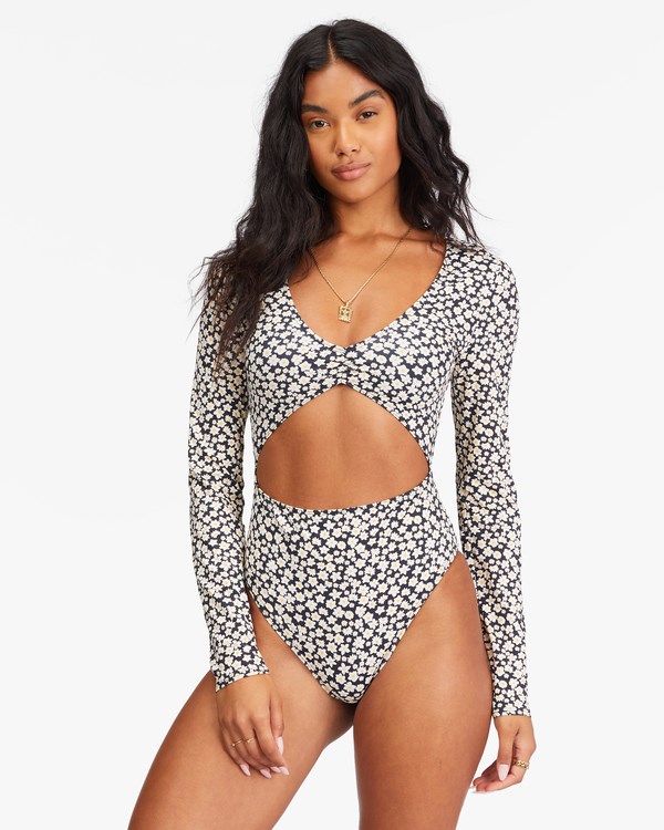 Billabong Pretty Daze Long Sleeve Swimsuit Černé | ZCJIGH-859