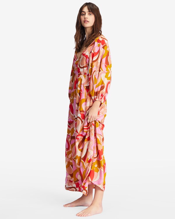 Billabong Pretty Groovy Maxi Šaty Multi | WMDRUQ-476