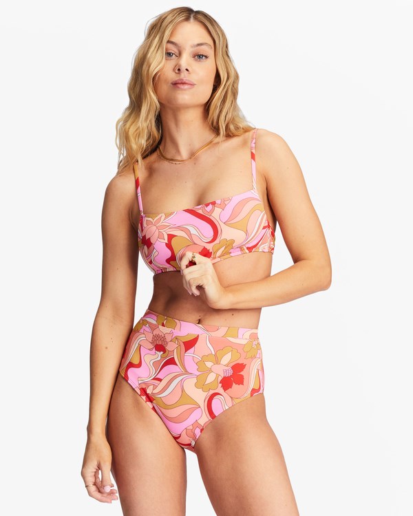 Billabong Pretty Groovy Square Bralette Bikiny Top Multi | SMLJHN-679