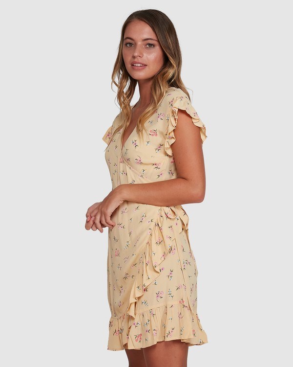 Billabong Pretty Moon Wrap Šaty Žluté | YXKEMF-840