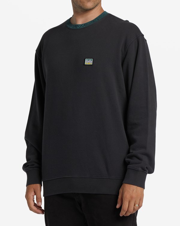 Billabong Re-Issue Crewneck Wave Washed Sweatshirt Černé | NCDGQV-486
