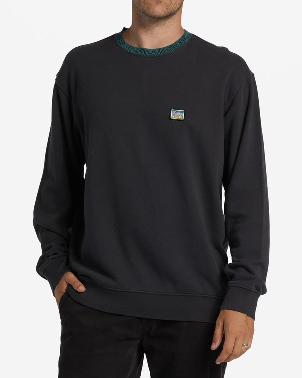 Billabong Re-Issue Crewneck Wave Washed Sweatshirt Černé | NCDGQV-486