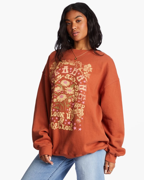 Billabong Ride In Oversized Crewneck Sweatshirt Čokolády | OKNPYW-916