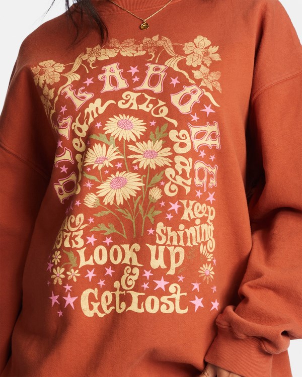 Billabong Ride In Oversized Crewneck Sweatshirt Čokolády | OKNPYW-916