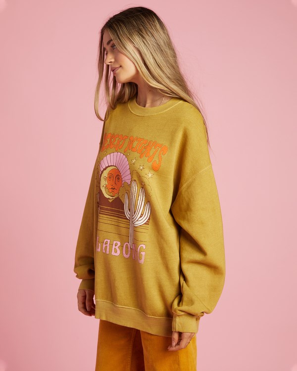 Billabong Ride In Oversized Crewneck Sweatshirt Zelene | QAFGVU-609