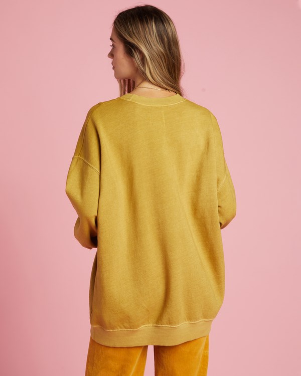 Billabong Ride In Oversized Crewneck Sweatshirt Zelene | QAFGVU-609