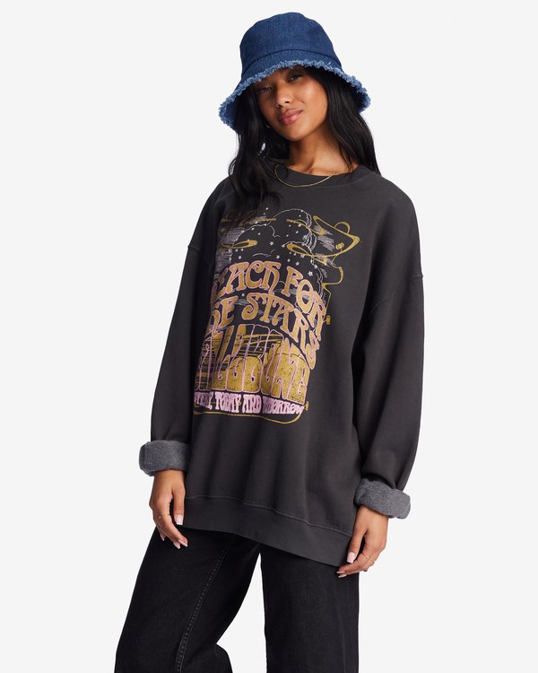 Billabong Ride In Oversized Crewneck Sweatshirt Černé | XQYDKM-365