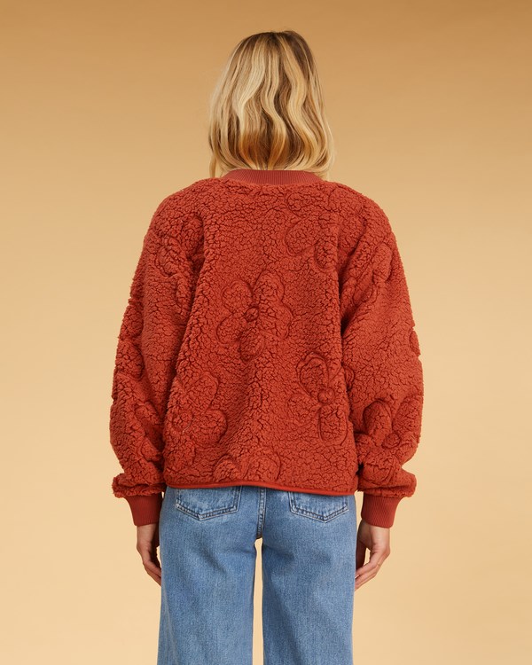 Billabong Salty Blonde Cozy Shore Bomber Jacket Sippin Coconuts | NPYLHG-618