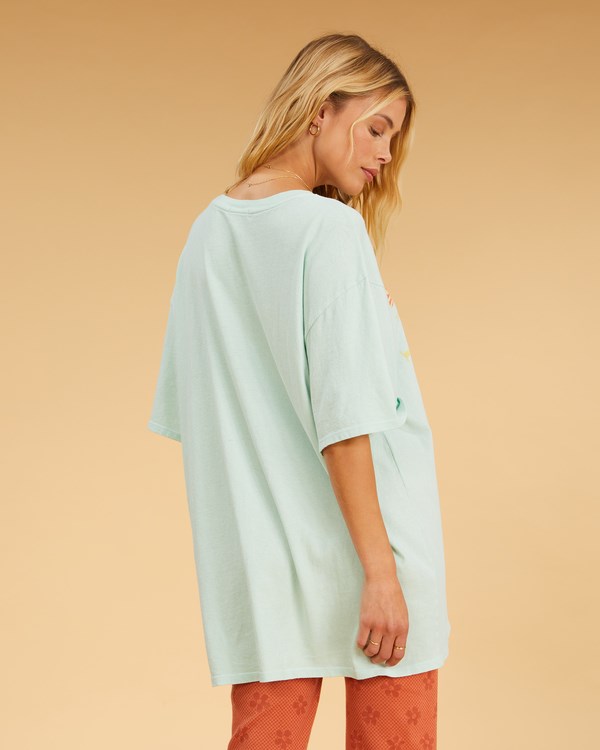 Billabong Salty Blonde Easy Shores Oversized T-Shirt Pretty Palms | ISUYNC-072