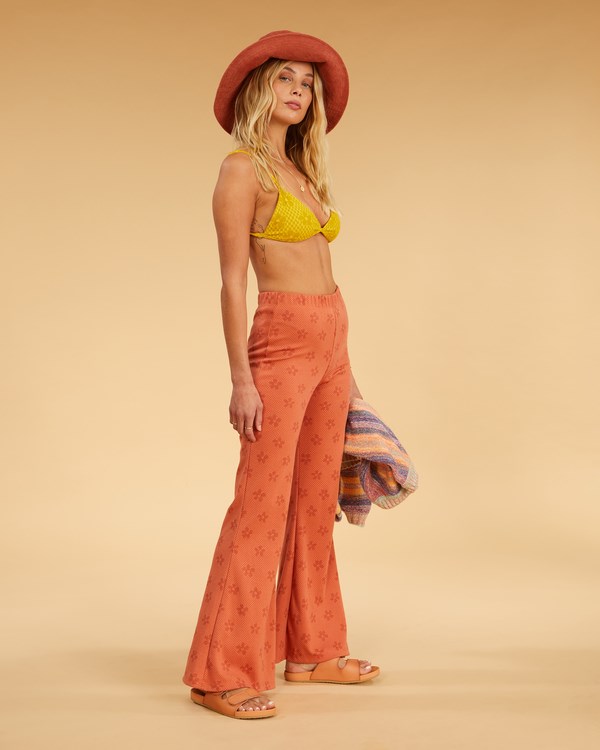 Billabong Salty Blonde Flared Flowers Flared Pants Sippin Coconuts | SPHABZ-097