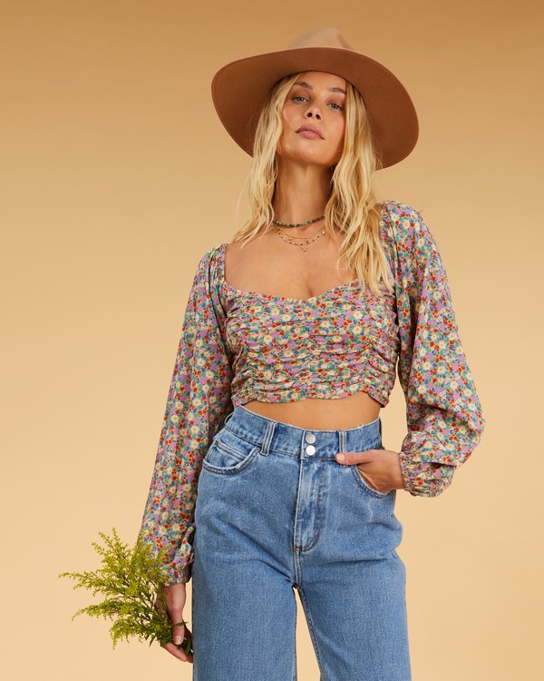 Billabong Salty Blonde Free Love Crop Top Multi | WRBXST-968