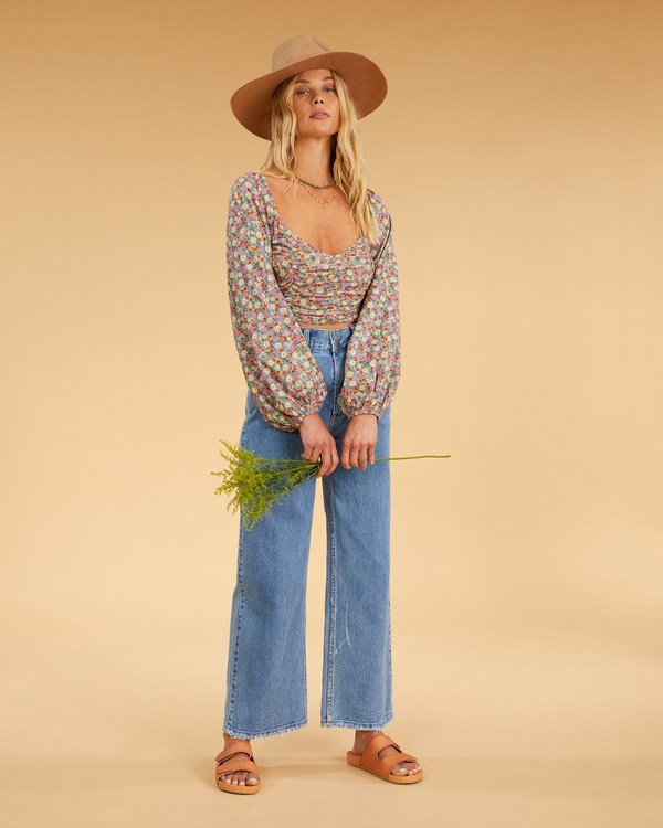 Billabong Salty Blonde Free Love Crop Top Multi | WRBXST-968