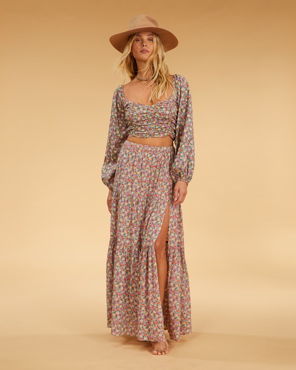 Billabong Salty Blonde Free Love Maxi Skirt Multi | JMDBEW-491
