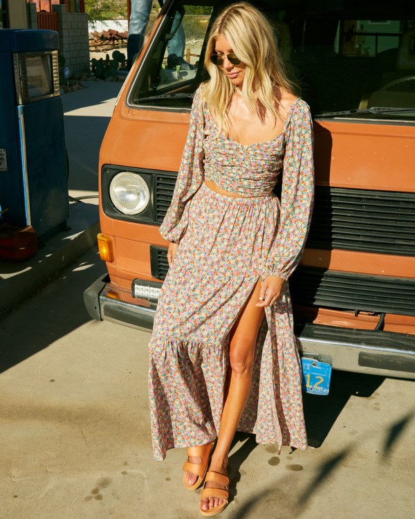 Billabong Salty Blonde Free Love Maxi Skirt Multi | JMDBEW-491