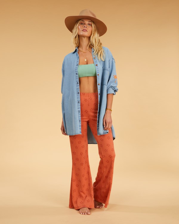 Billabong Salty Blonde In The Tide Long Sleeve Denim Shirt Blankyt | WNVEKF-903