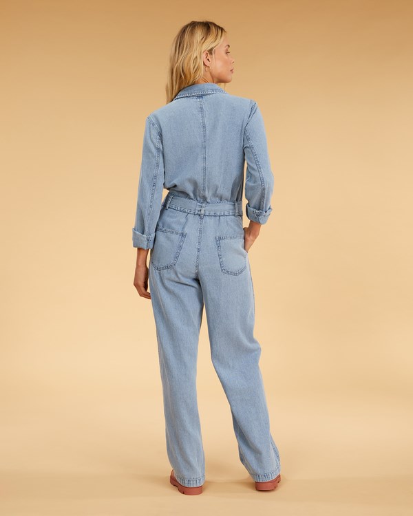 Billabong Salty Blonde Sunday Uniform Long Sleeve Jumpsuit Blankyt | DVEQNA-617