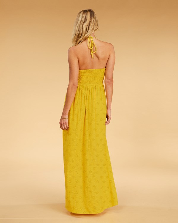 Billabong Salty Blonde Sunset Glow Halter Maxi Šaty Multi | CSBOUH-259