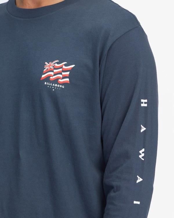 Billabong Salute Hawaii Long Sleeve T-Shirt Tmavě Blankyt | ECXNWQ-243