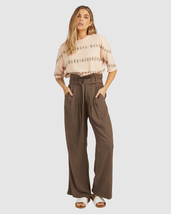 Billabong Sand Wash Rovný-Leg Pants Tobacco | MDXZQG-561