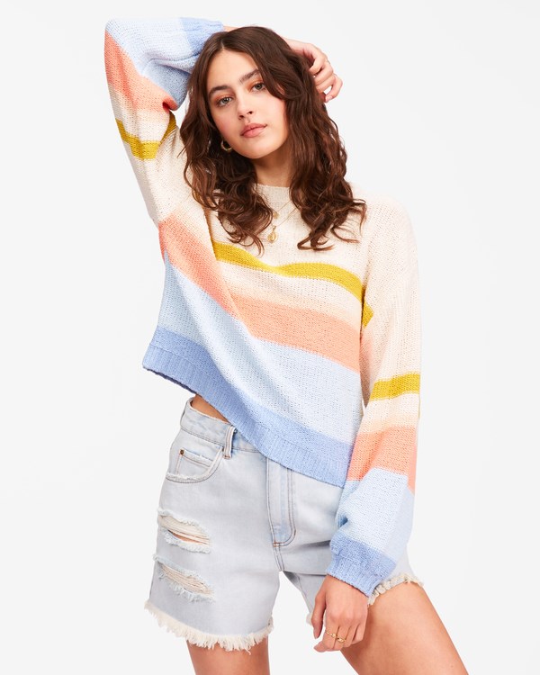 Billabong Seeing Double Crop Crewneck Svetrové Blankyt | ZFIERG-281