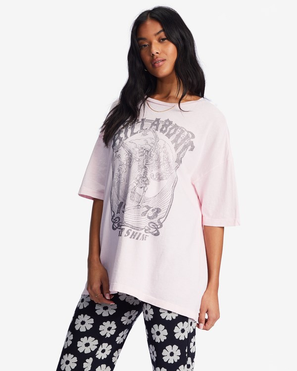 Billabong Shine Bright Oversized Grafická Boyfriend T-Shirt Blossom | ZWYBTX-823