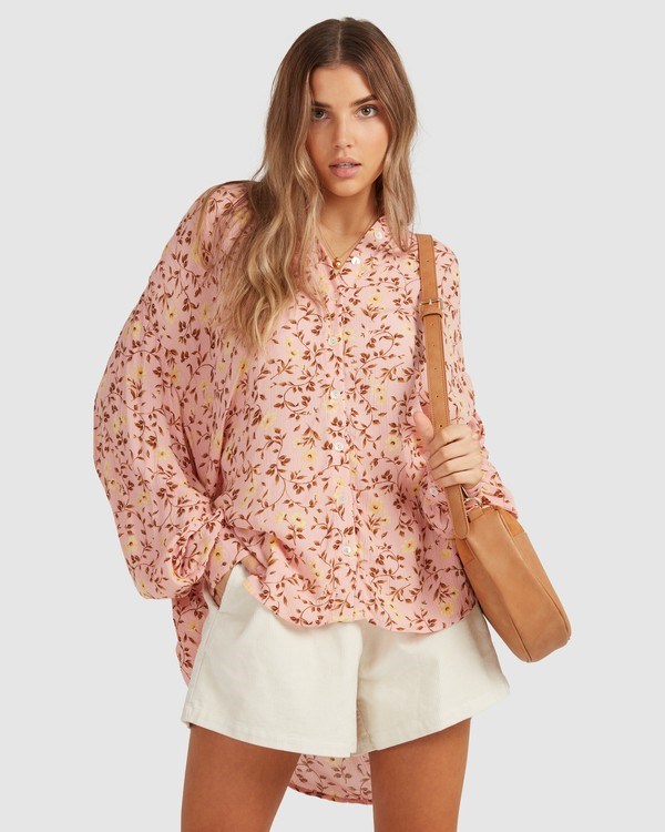Billabong Shine On Eco Long Sleeve Blouse Růžové | PRYWIF-759