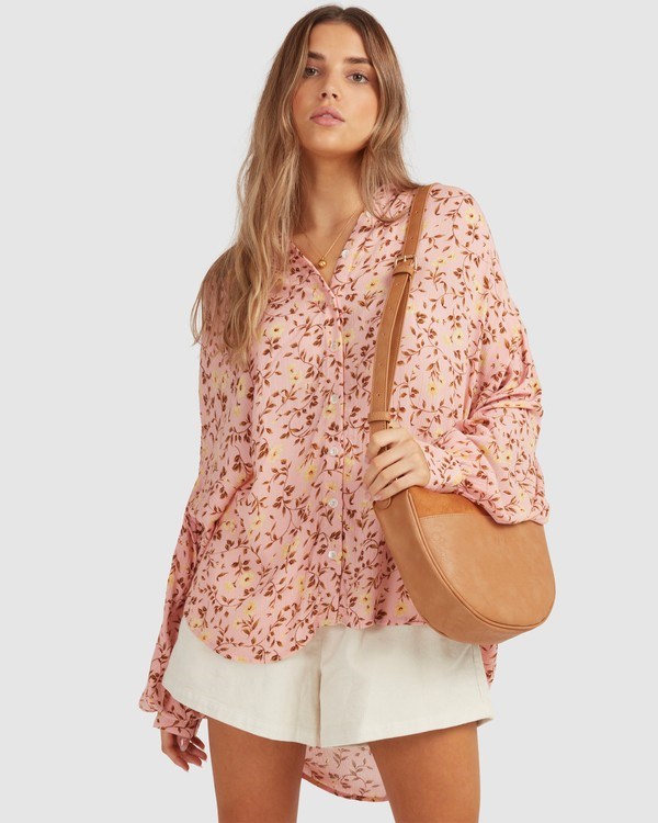 Billabong Shine On Eco Long Sleeve Blouse Růžové | PRYWIF-759