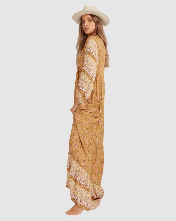 Billabong Shine On Eco Maxi Šaty Hořčice | RKCIFH-036