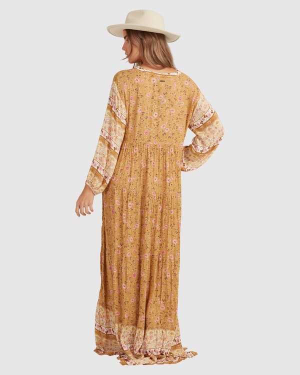Billabong Shine On Eco Maxi Šaty Hořčice | RKCIFH-036