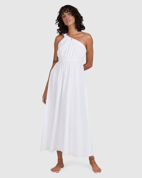 Billabong Shorebird Maxi One-Shoulder Šaty Bílé | ANHYVP-627