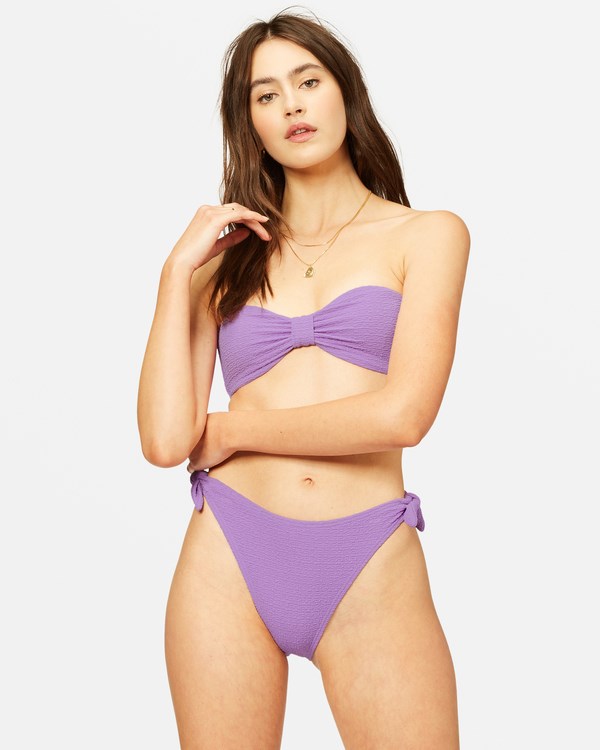 Billabong So Dazed Knotted Bandeau Bikiny Top Ultra Violet | CGYNZI-976