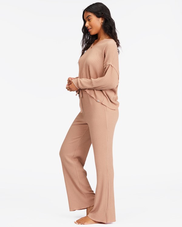 Billabong So Easy Elastic-Pasem Knit Pants Pretty Putty | BZMYVE-051