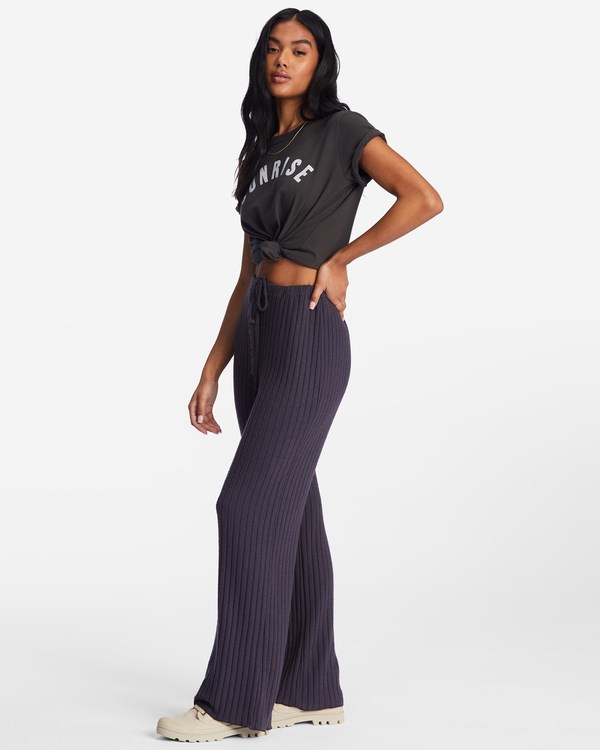 Billabong So Easy Elastic-Pasem Knit Pants Černé | OFVSMK-635