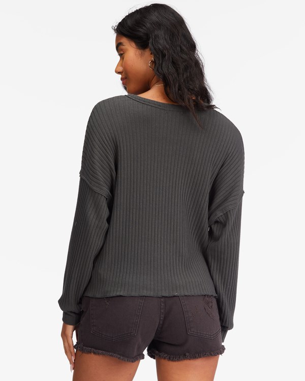 Billabong So Easy Long Sleeve Knit Top Černé | VFGAZJ-432