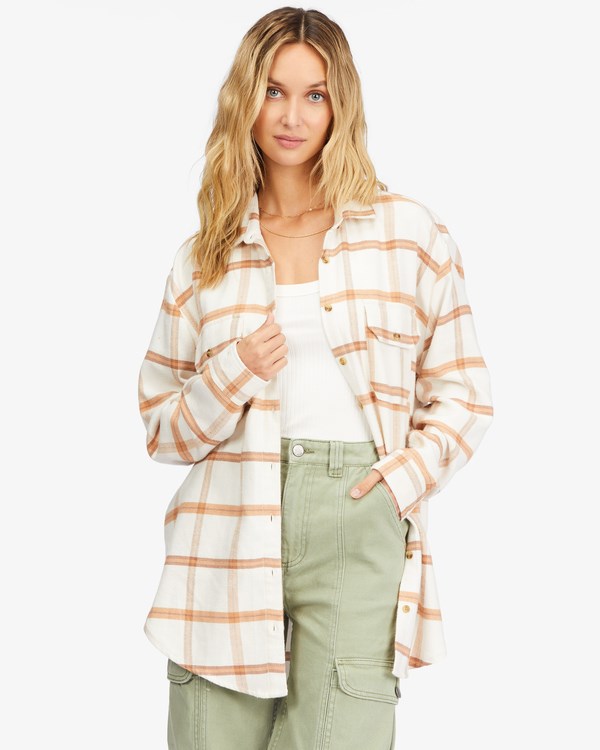 Billabong So Stoked Long Sleeve Flannel Shirt Salt Crystal | MOPTAS-670
