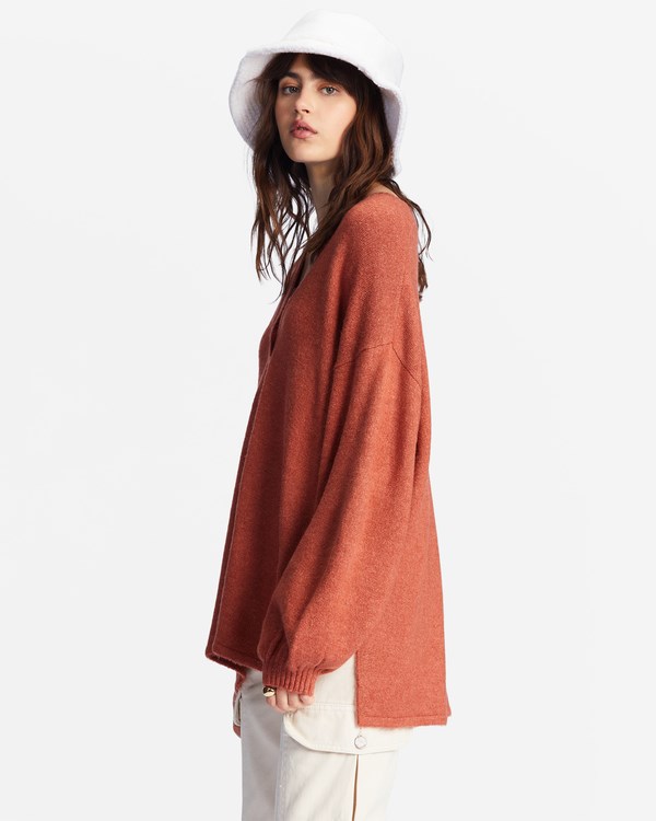 Billabong Sol Chasing Tunic Svetrové Čokolády | QRMIOB-534