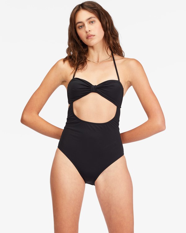 Billabong Sol Searcher Cut-Out One-Piece Swimsuit Černé | PTUVLQ-460