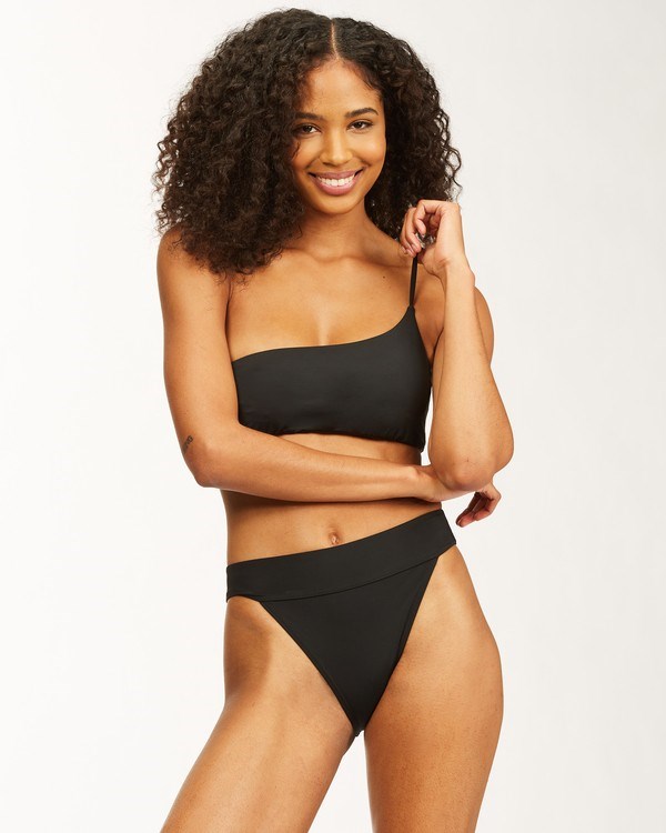 Billabong Sol Searcher One Shoulder Bikiny Top Černé | VOWUTY-395